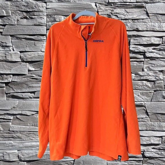 Solaris Mens Pullover Fleece 1/4 Zip Long Sleeve Orange XXL - Picture 9 of 10